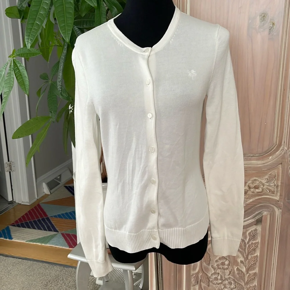 🤑 Lilly Pulitzer Ivory Cotton Cardigan - Picture 1 of 9